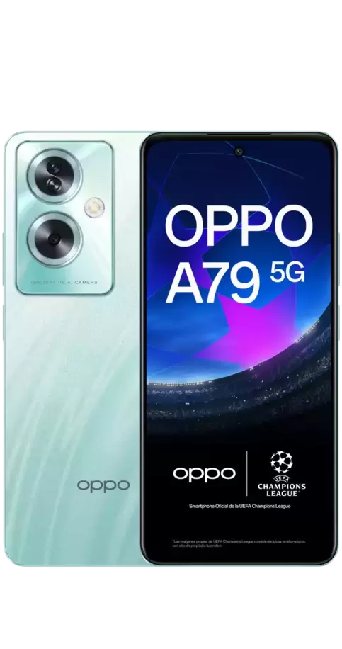 Oferta de OPPO A79 5G 128GB verde por 60€ en Orange