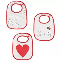 Oferta de Lote 3 baberos rizo estampado gatos y corazones por 6€ en Orchestra