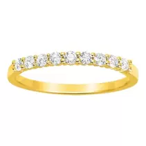 Oferta de Media alianza de oro amarillo 18K con 9 diamantes 0.26 ct por 482,5€ en Oro Vivo