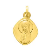 Oferta de Medalla de oro amarillo de 18K rombo con virgen rezando por 114,5€ en Oro Vivo