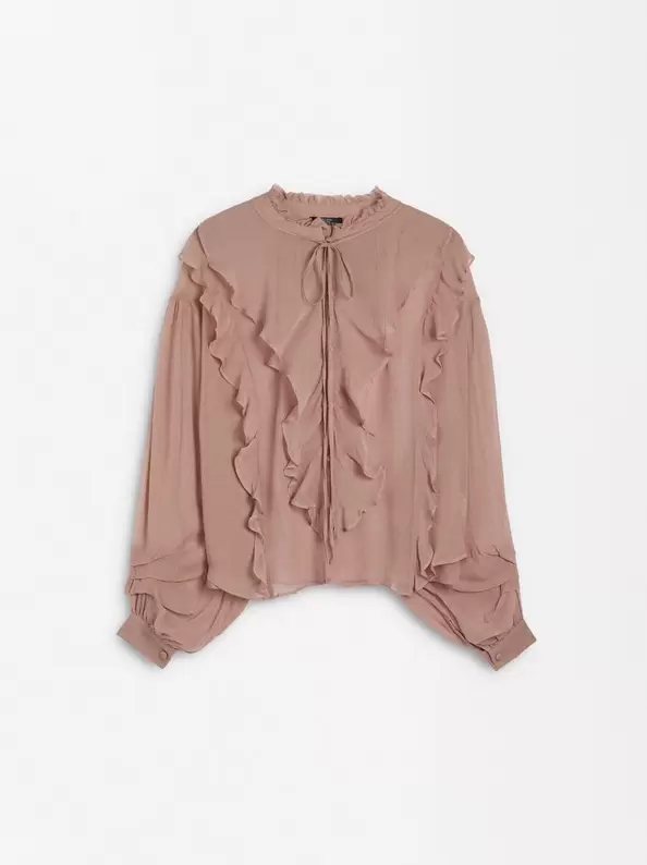 Oferta de Sheer Ruffled Shirt por 35,99€ en Parfois