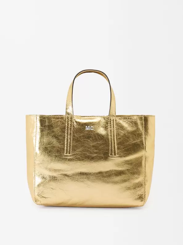 Oferta de Personalized Metallic Leather Tote Bag por 49,99€ en Parfois