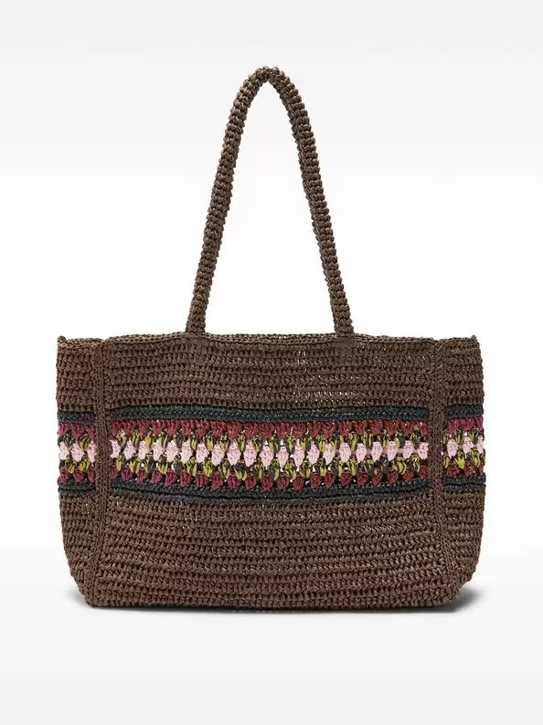 Oferta de Straw-effect shopper bag with braided detail por 32,99€ en Parfois
