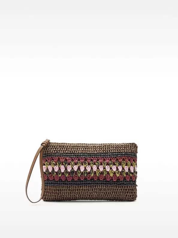 Oferta de Straw-effect envelope bag with braided detail por 17,99€ en Parfois
