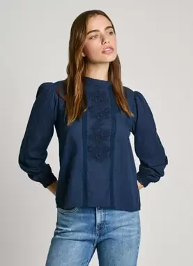 Oferta de EMBROIDERY DETAIL BLOUSE por 89,9€ en Pepe Jeans