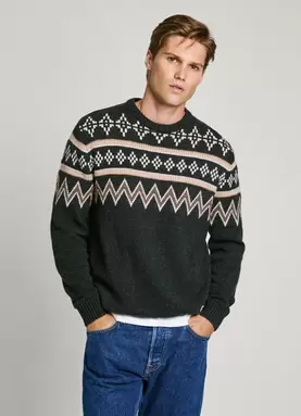 Oferta de REGULAR FIT FAIR ISLE KNIT JUMPER por 99€ en Pepe Jeans