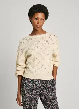 Oferta de V-NECK OPENWORK JUMPER por 89,9€ en Pepe Jeans