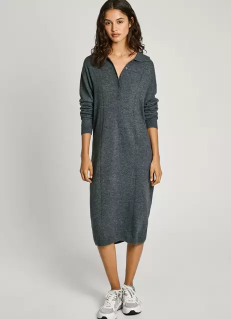 Oferta de POLO NECK MIDI DRESS por 72€ en Pepe Jeans