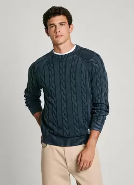 Oferta de REGULAR FIT BRAIDED KNIT JUMPER por 53,94€ en Pepe Jeans