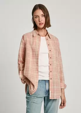 Oferta de OVERSIZED FIT CHECKED SHIRT por 47,94€ en Pepe Jeans