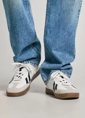 Oferta de LEATHER TRAINERS WITH SUEDE DETAILS - BALL por 89,9€ en Pepe Jeans
