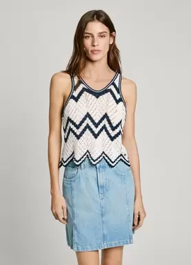 Oferta de SLEEVELESS KNITTED TOP por 69,9€ en Pepe Jeans