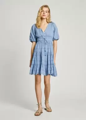 Oferta de PUFF SLEEVE MINI DRESS por 89,9€ en Pepe Jeans
