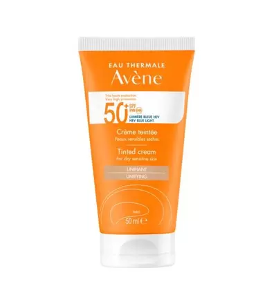 Oferta de Crema con Color Piel Sensible Seca SPF50+ | 50 ml por 23,8€ en Perfumerías Avenida