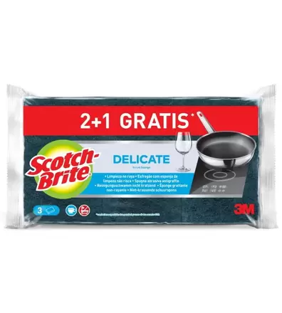 Oferta de Estropajo Delicate con Esponja No Raya 2+1 Gratis | 3 uds por 1,75€ en Perfumerías Avenida