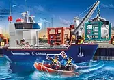 Oferta de 70769 - Gran Portacontenedor con Barco Aduanero por 95,99€ en Playmobil