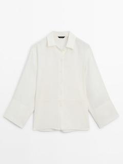 Oferta de Camisa rústica con lino por 69,95€ en Massimo Dutti