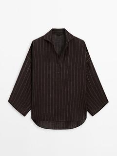 Oferta de Camisa rayas 100% lino por 69,95€ en Massimo Dutti