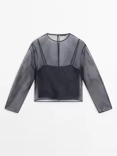 Oferta de Blusa de organza 100% seda morera por 69,95€ en Massimo Dutti