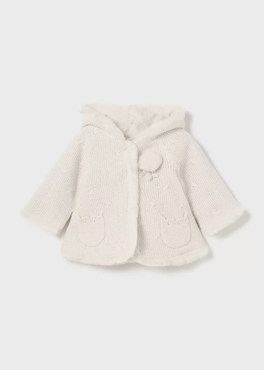 Oferta de Chaqueta tricot con pelo recién nacida por 35,99€ en Mayoral