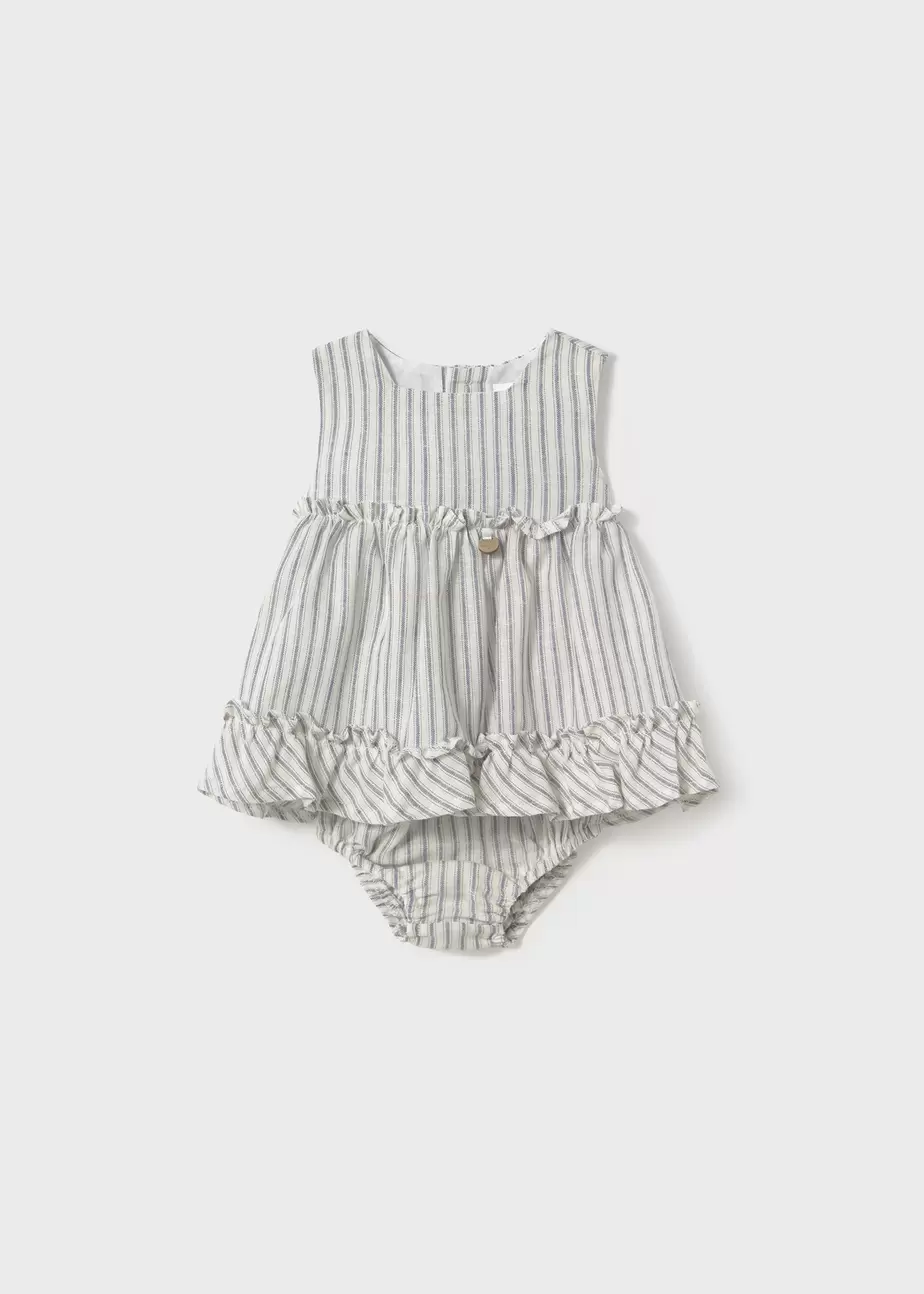 Oferta de Vestido con cubrepañal rayas recién nacida por 27,99€ en Mayoral