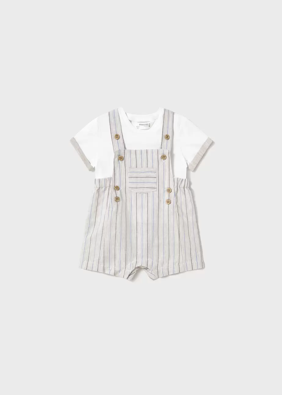 Oferta de Conjunto peto y camiseta con lino recién nacido por 35,99€ en Mayoral
