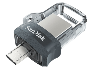 Oferta de Memoria USB 32 GB - SanDisk Ultra Dual Drive M3.0, Micro USB y USB 3.0, 150 MBs, Gris por 6,93€ en MediaMarkt