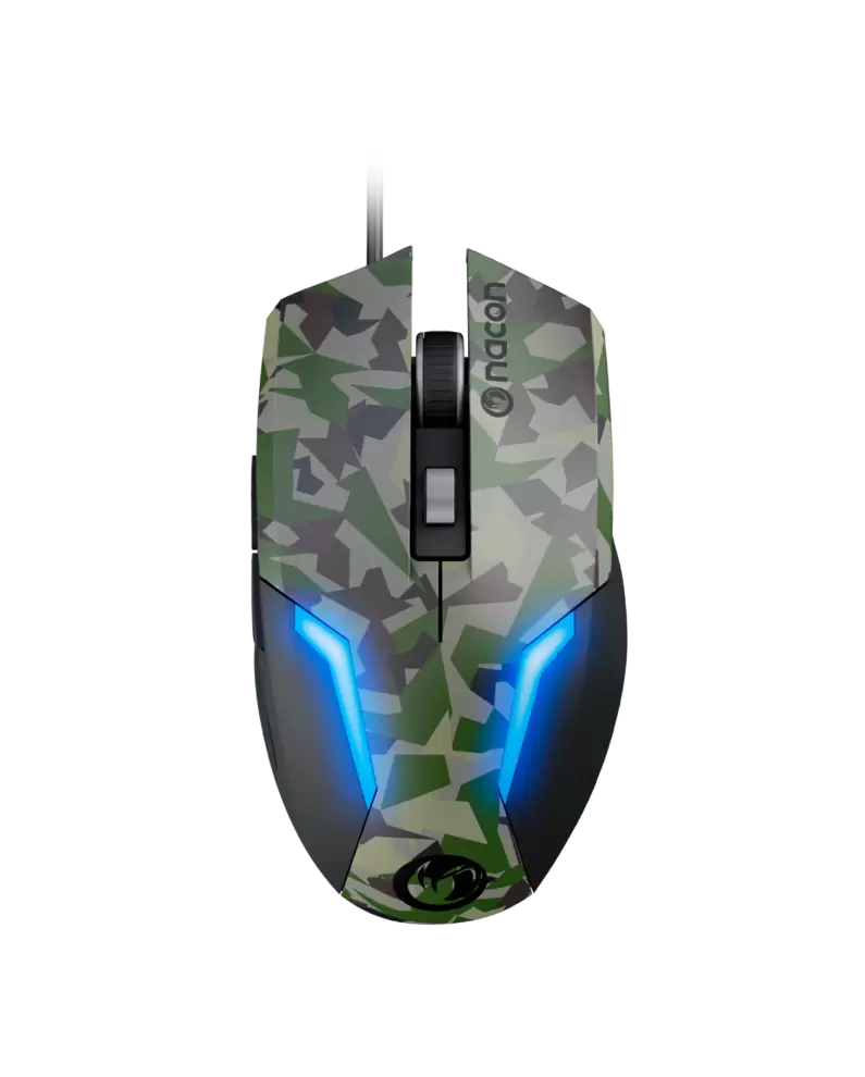 Oferta de Ratón gaming - Nacon PCGM-105FOREST, Con cable, USB, 800 a 2400 DPI, Forest Camo por 10,79€ en MediaMarkt