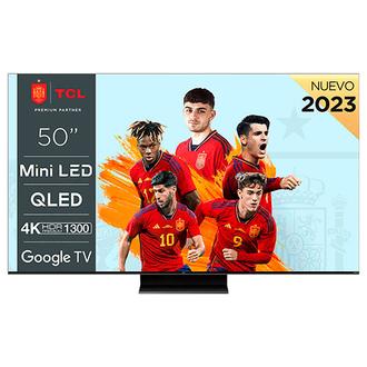 Oferta de TV QLED 50" 4K TCL 50C805 GOOGLE TV MINILED por 695€ en MegaHogar