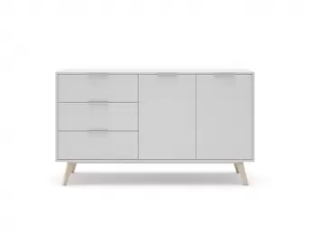 Oferta de Aparador 2 puertas y 3 cajones color blanco y cera blanca por 293€ en Merkamueble