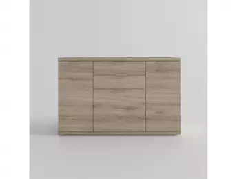 Oferta de Aparador 3 puertas y 2 cajones color roble de 140 cm. por 305€ en Merkamueble