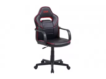 Oferta de Sillón gamer giratorio símil piel color negro-rojo por 95€ en Merkamueble