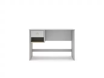 Oferta de Escritorio 1 cajón y 1 hueco color blanco-cera blanca por 179€ en Merkamueble