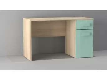 Oferta de Escritorio chasis en acacia y puertas en verde pastel 120 cm por 122€ en Merkamueble