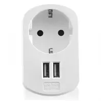 Oferta de CARGADOR PARED EWENT 3A ENCHUFE + 2xUSB-A 15,5W BLANCO por 13,09€ en Microsshop