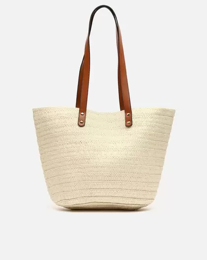 Oferta de Bolso grande estilo capazo efecto rafia por 13,5€ en Misako