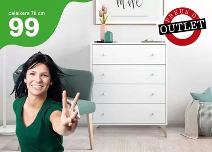 Oferta de Cómoda Soho con 4 cajones por 99€ en Mobiprix
