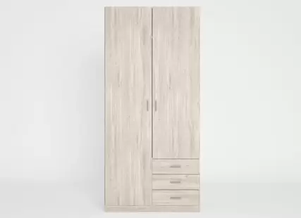 Oferta de Armario dos puertas y tres cajones modelo Pisa por 199€ en Mobiprix