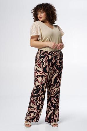 Oferta de Pantalones de lino estampados con cintura elástica por 49,99€ en MS Mode