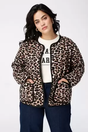 Oferta de Chaqueta acolchada con estampado de leopardo por 49,99€ en MS Mode