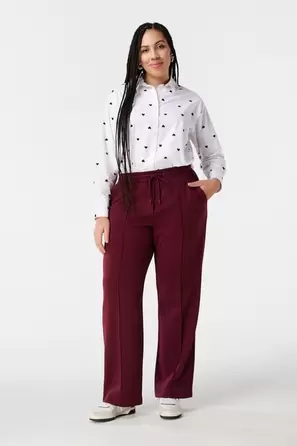 Oferta de Pantalón con cintura elástica y costura decorativa por 39,99€ en MS Mode