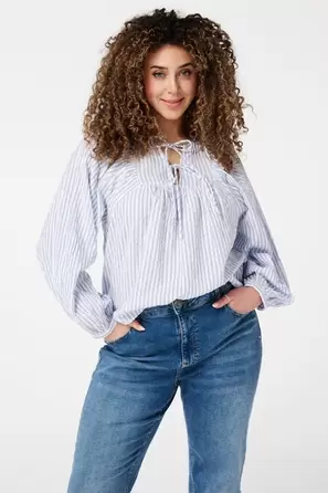 Oferta de Blusa de rayas que cierra con un lazo por 39,99€ en MS Mode