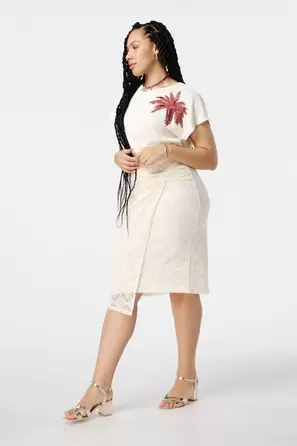 Oferta de Falda de encaje elástico por 39,99€ en MS Mode