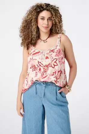 Oferta de Blusa con bordado y estampado por 34,99€ en MS Mode