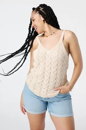 Oferta de Top de ganchillo con escote en pico por 29,99€ en MS Mode