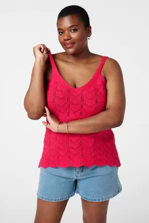 Oferta de Top de ganchillo con escote en pico por 29,99€ en MS Mode