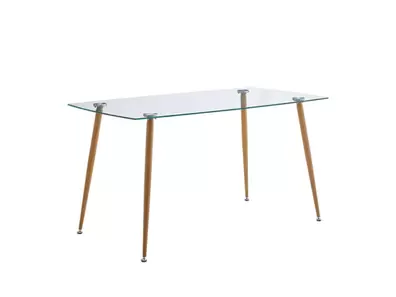 Oferta de MESA COMEDOR “XS1262” C/CRISTAL 140x80cm por 99€ en Muebles Hnos. García