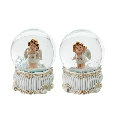 Oferta de BOLA DE NIEVE C/FIGURA ÁNGEL RESINA por 7,9€ en Muebles Hnos. García