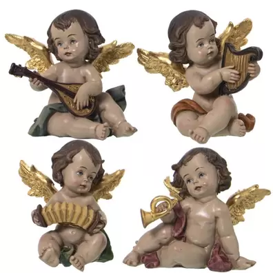 Oferta de FIGURA RESINA ÁNGEL MÚSICO SENRMIDO por 9,4€ en Muebles Hnos. García