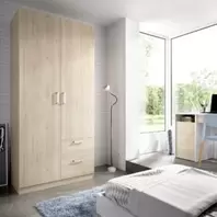 Oferta de Armario Berlin dos puertas y dos cajones natural por 355€ en Muebles La Factoría